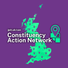 Constituency Action Network logo and map of Scotland, England and Wales